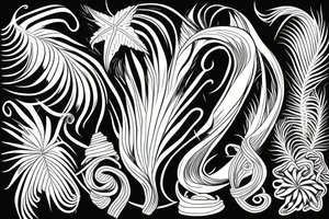 fine line tattoo of a mini palm tree with an ocean wave tattoo idea