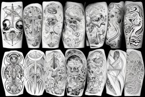 death, life, angels, principalities, time, planets, mountain, waves, freedom, love of God tattoo idea