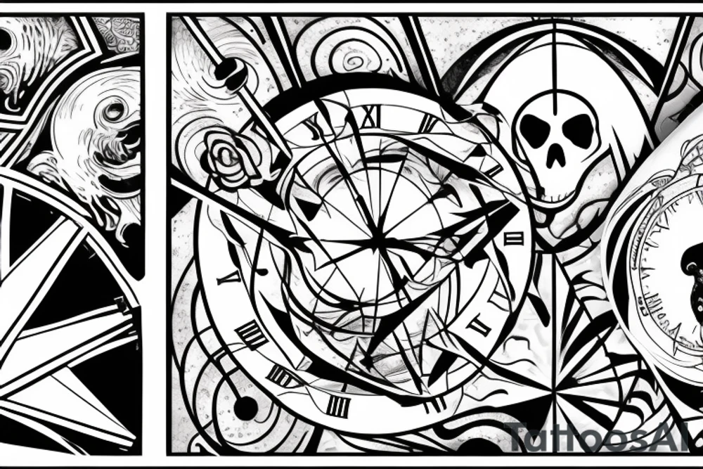 death, life, angels, principalities, time, planets, mountain, waves, freedom, love of God tattoo idea