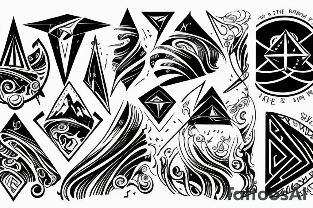 death, life, angels, principalities, time, planets, mountain, waves, freedom, love of God tattoo idea