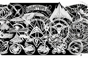 death, life, angels, principalities, time, planets, mountain, waves, freedom, love of God tattoo idea