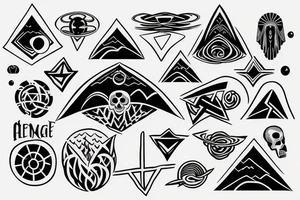 death, life, angels, principalities, time, planets, mountain, waves, freedom, love of God tattoo idea