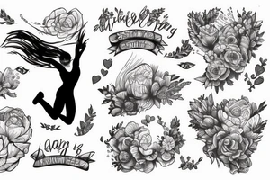 girl jumping off a cliff tattoo idea