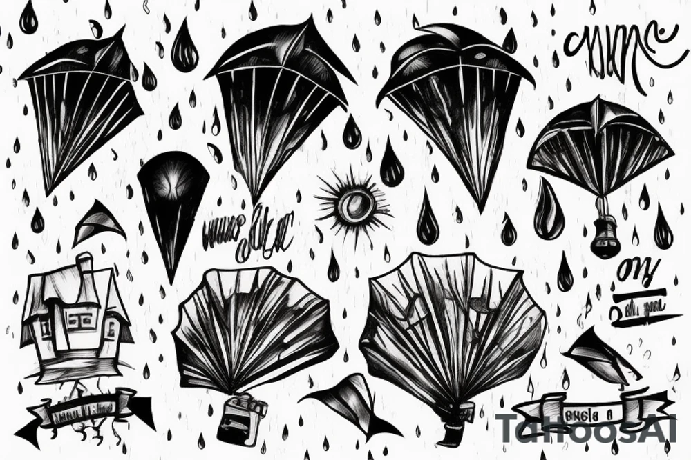 rain came wind blew my house was set on you tattoo idea