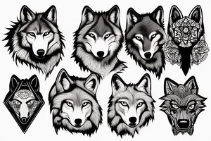 a wolf swimming tattoo idea
