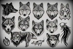 a wolf swimming tattoo idea