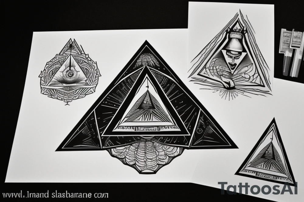 The illuminati pyramid being laminated, with the words ilaminati tattoo idea