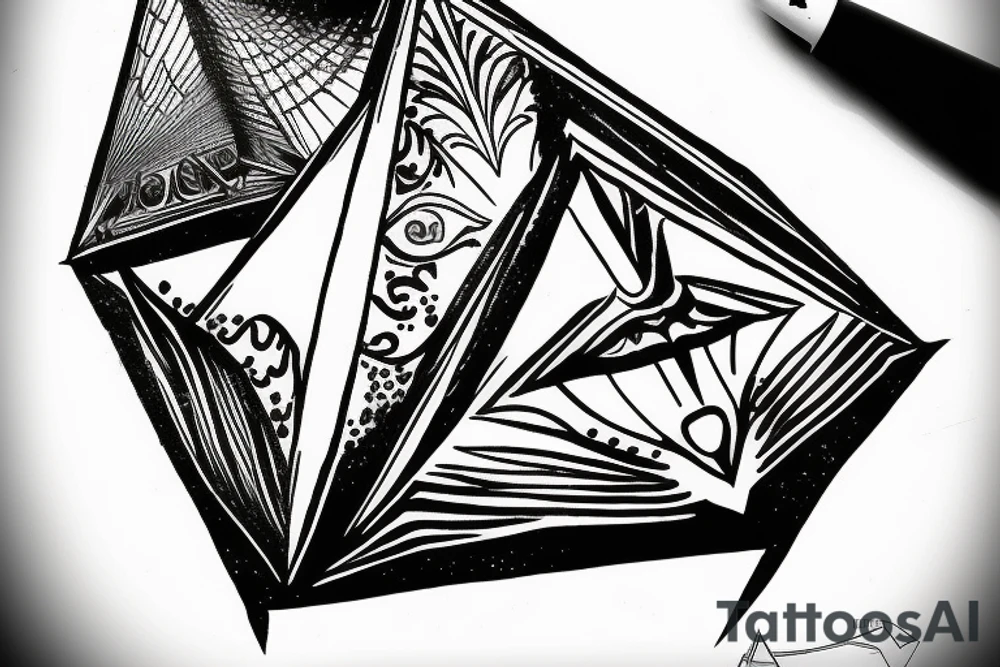 The illuminati pyramid being laminated, with the words ilaminati tattoo idea