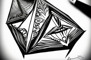 The illuminati pyramid being laminated, with the words ilaminati tattoo idea