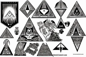 The illuminati pyramid being laminated, with the words ilaminati tattoo idea