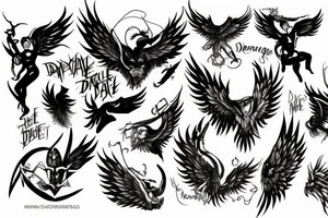 angle devil falling tattoo idea