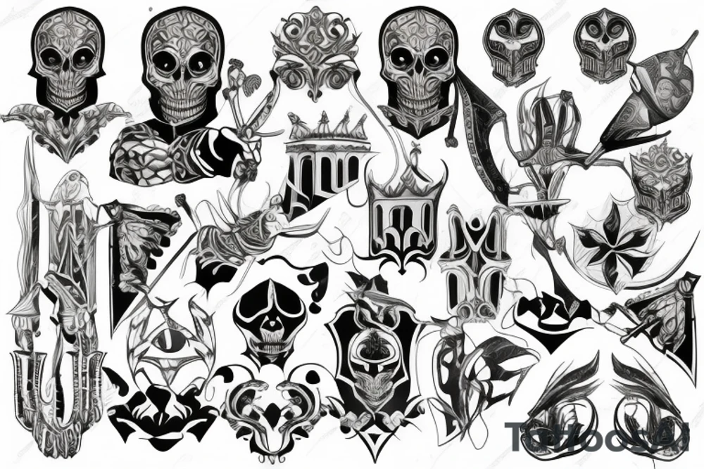 medievil royalty pattern tattoo idea