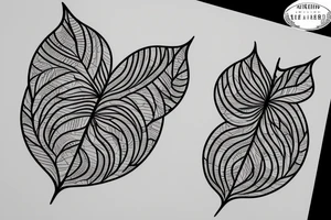Fibonacci golden ratio split apart and held together by leafs tattoo idea