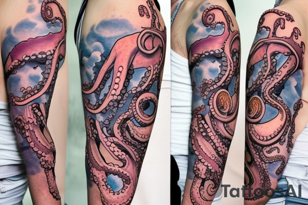 stress octopus tattoo idea