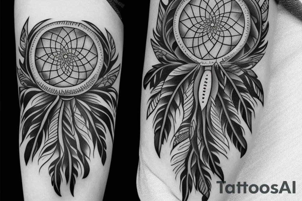 Dreamcatcher made of smoke tattoo idea