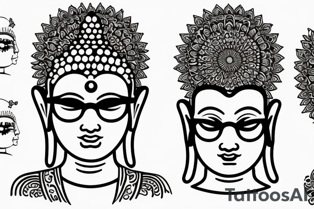 Buddha with glasses tattoo idea