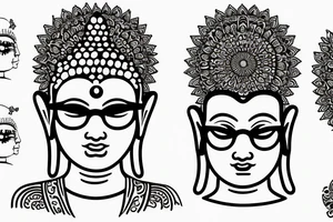 Buddha with glasses tattoo idea
