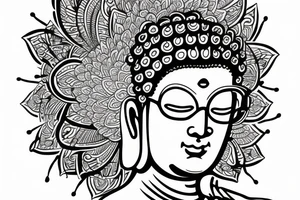 Buddha with glasses tattoo idea
