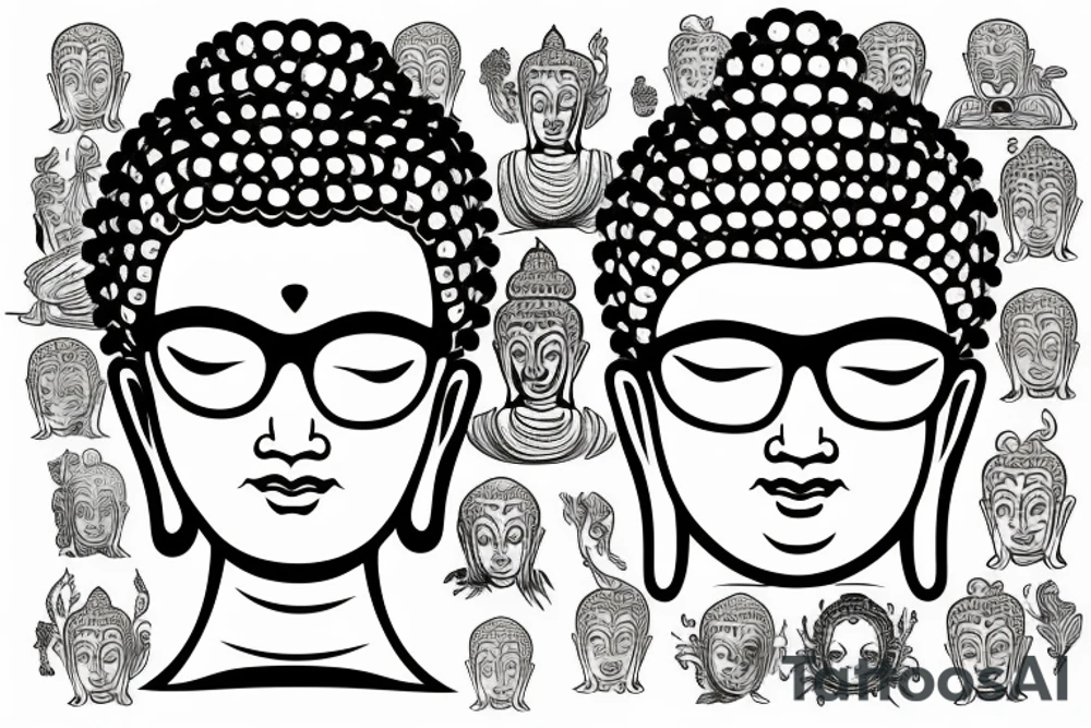 Buddha with glasses tattoo idea