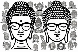 Buddha with glasses tattoo idea
