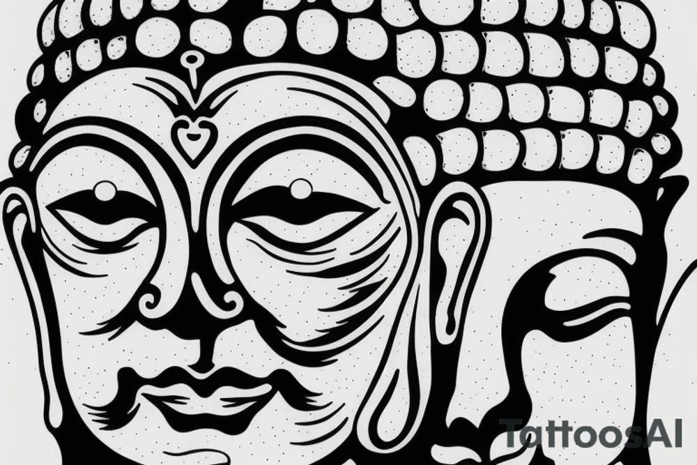 Buddha with glasses tattoo idea