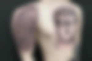 Buddha with glasses tattoo idea