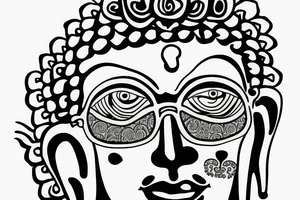 Buddha with glasses tattoo idea