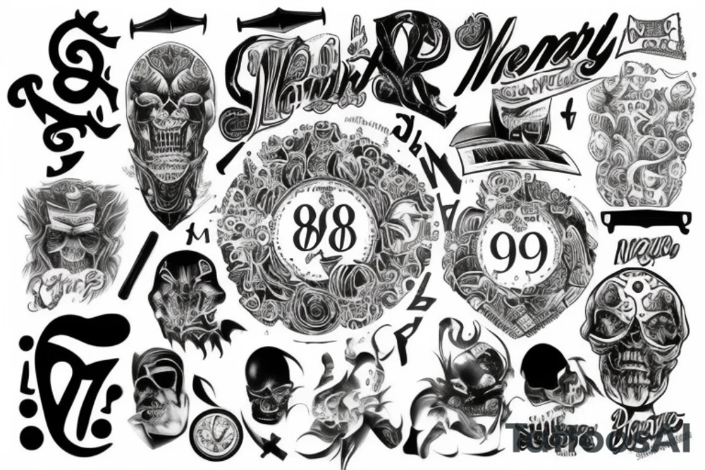 big number 88 negatvie tattoo idea