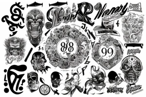 big number 88 negatvie tattoo idea