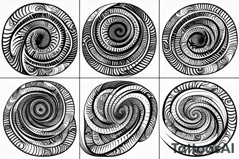 fibonacci spiral with psycodelic tikimask in it tattoo idea