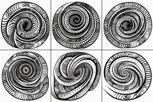 fibonacci spiral with psycodelic tikimask in it tattoo idea