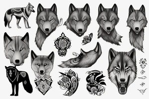 Punjab map and wolf tattoo idea