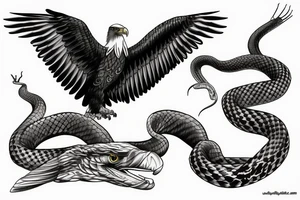 Eagle fighting snake tattoo idea