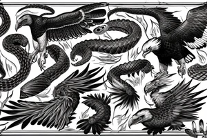 Eagle fighting snake tattoo idea