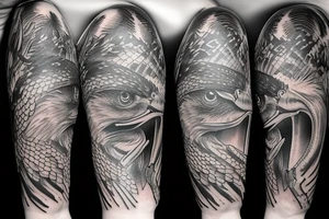 Eagle fighting snake tattoo idea