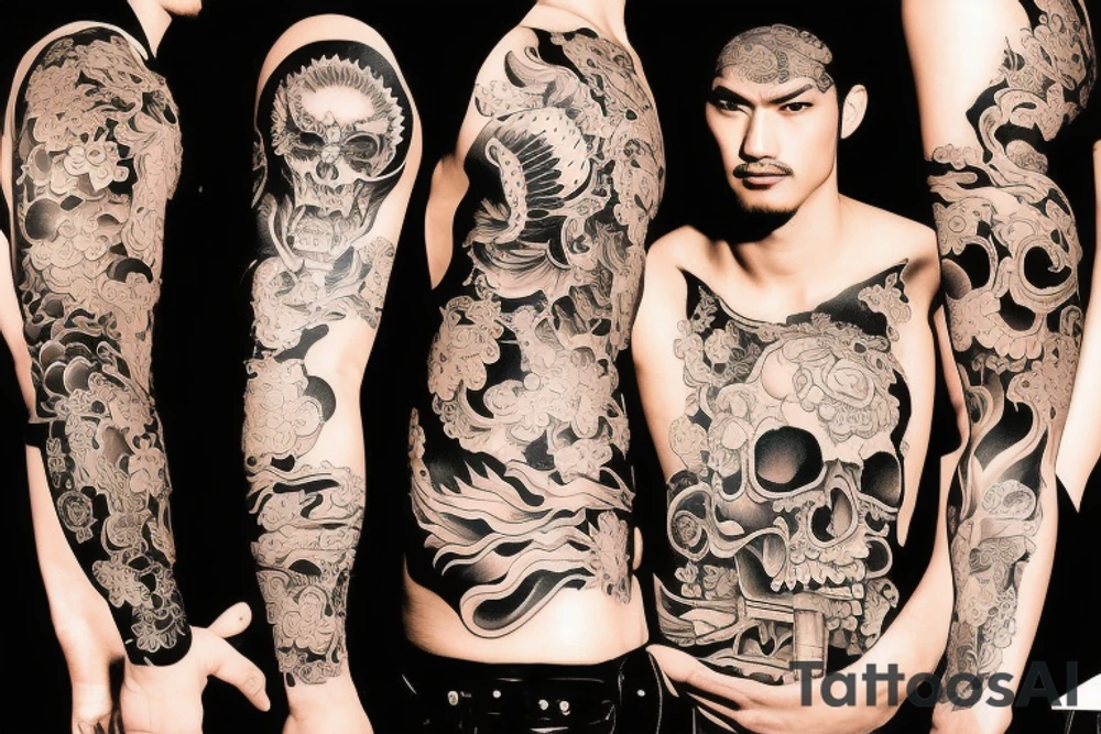 Old yakuza style tattoo idea