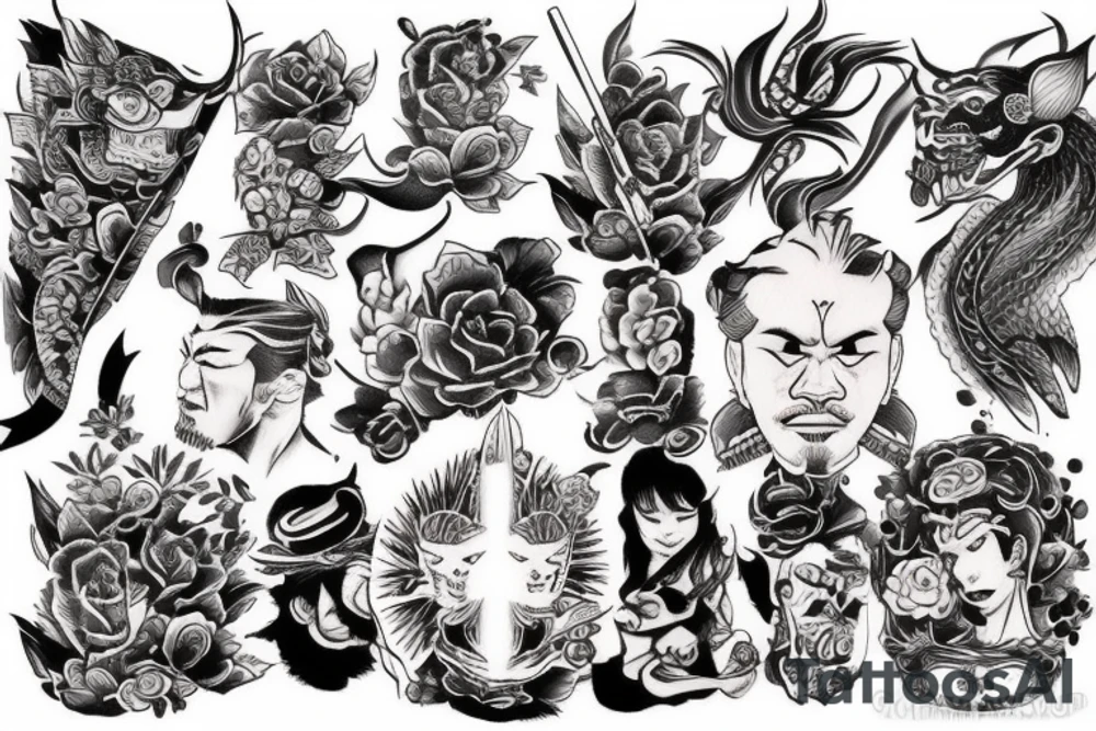 Old yakuza style tattoo idea