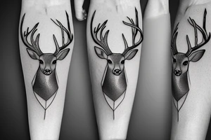 Deer on a path in the wood tattoo idea