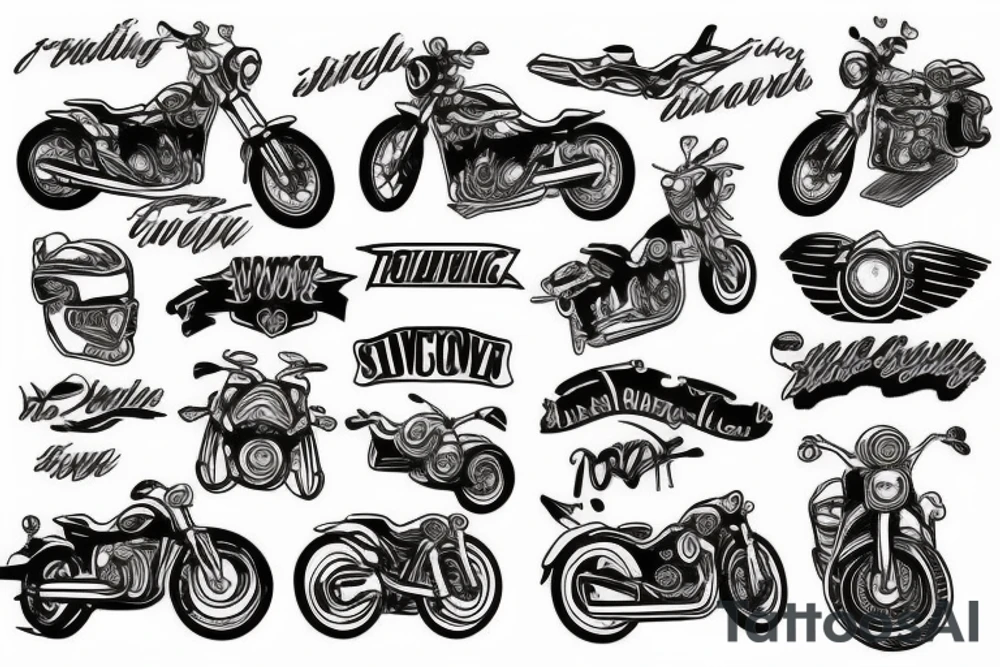 Traveling, motorcycles and love tattoo idea