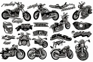 Traveling, motorcycles and love tattoo idea