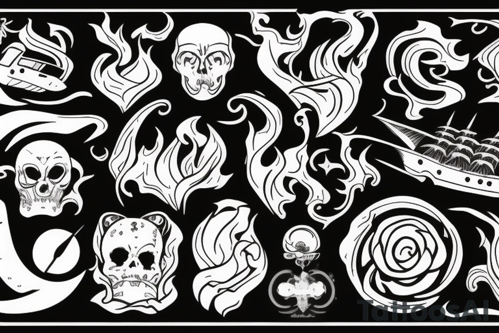 burning ship tattoo idea