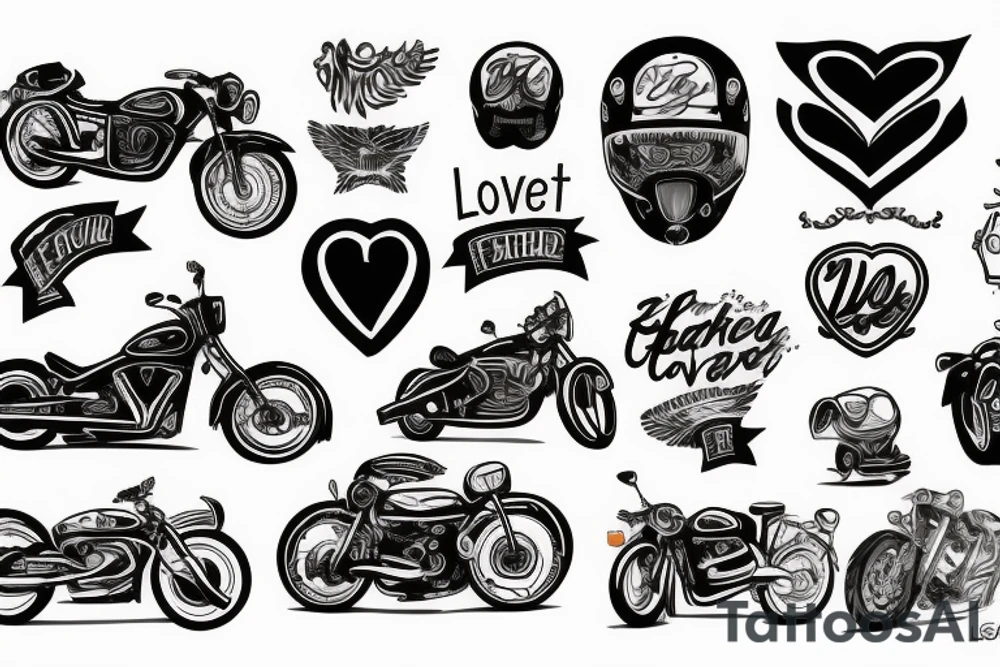 Lost father, motorcycle and love tattoo idea