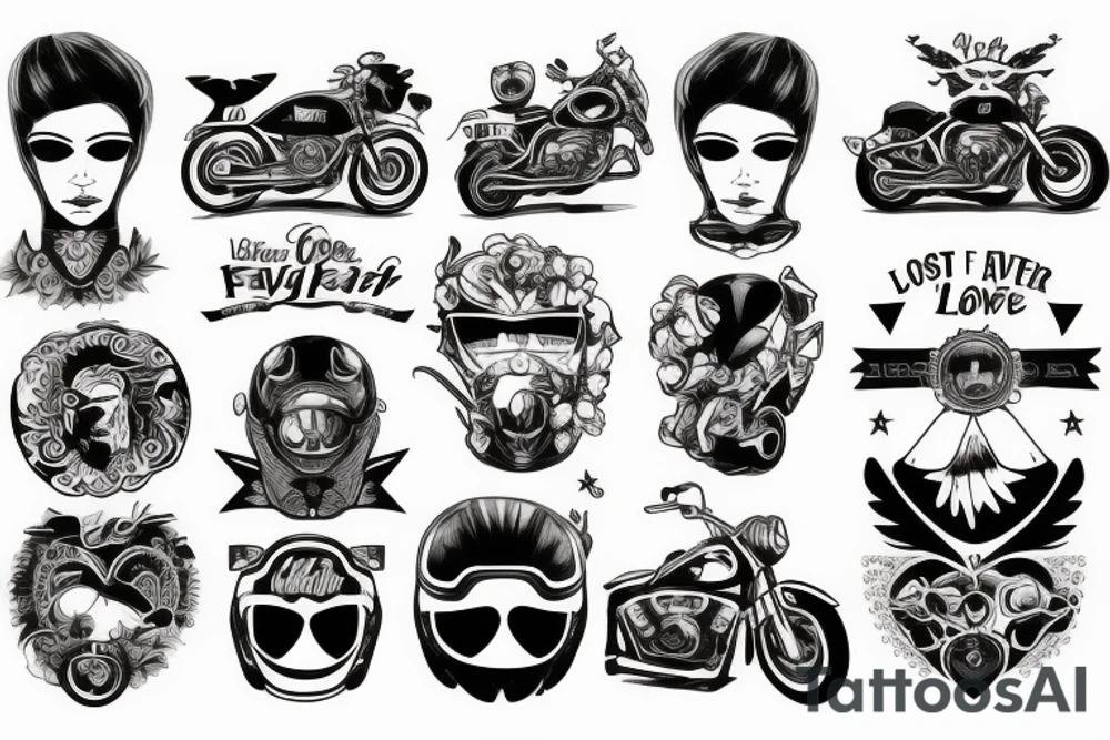 Lost father, motorcycle and love tattoo idea