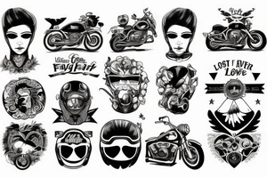 Lost father, motorcycle and love tattoo idea