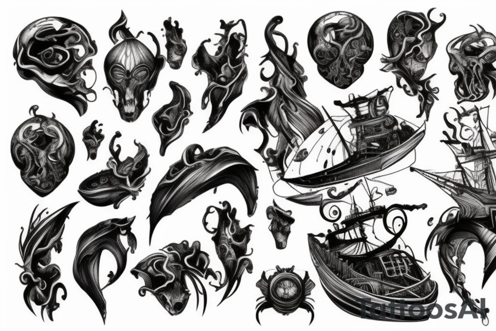 burning ship tattoo idea