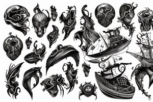 burning ship tattoo idea