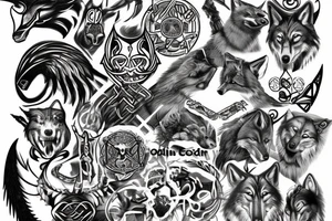odin wolf tattoo idea