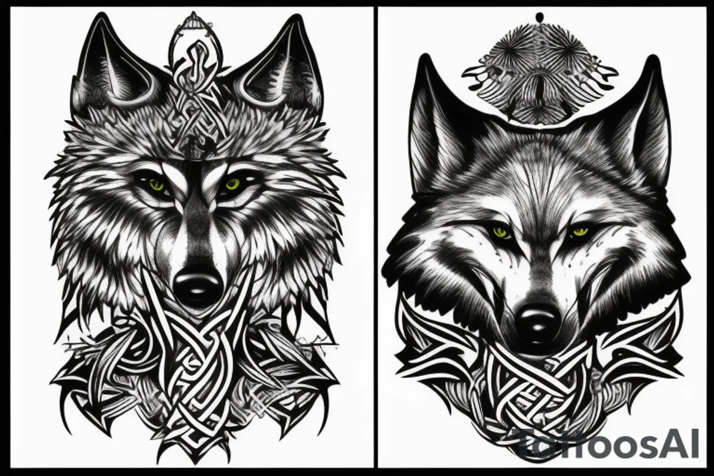 odin wolf tattoo idea