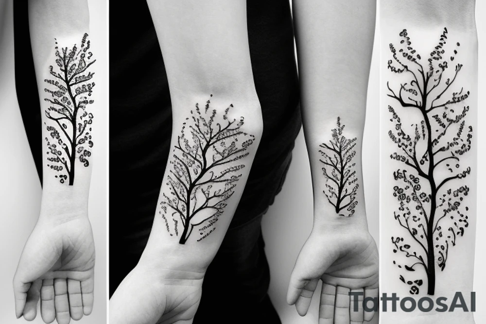 family forever love a part of me tree of life tattoo idea