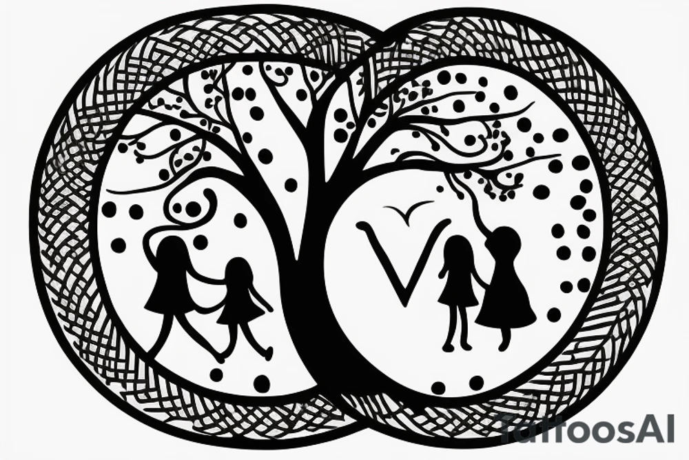 mom and daughter forever love a part of me tree of life tattoo idea